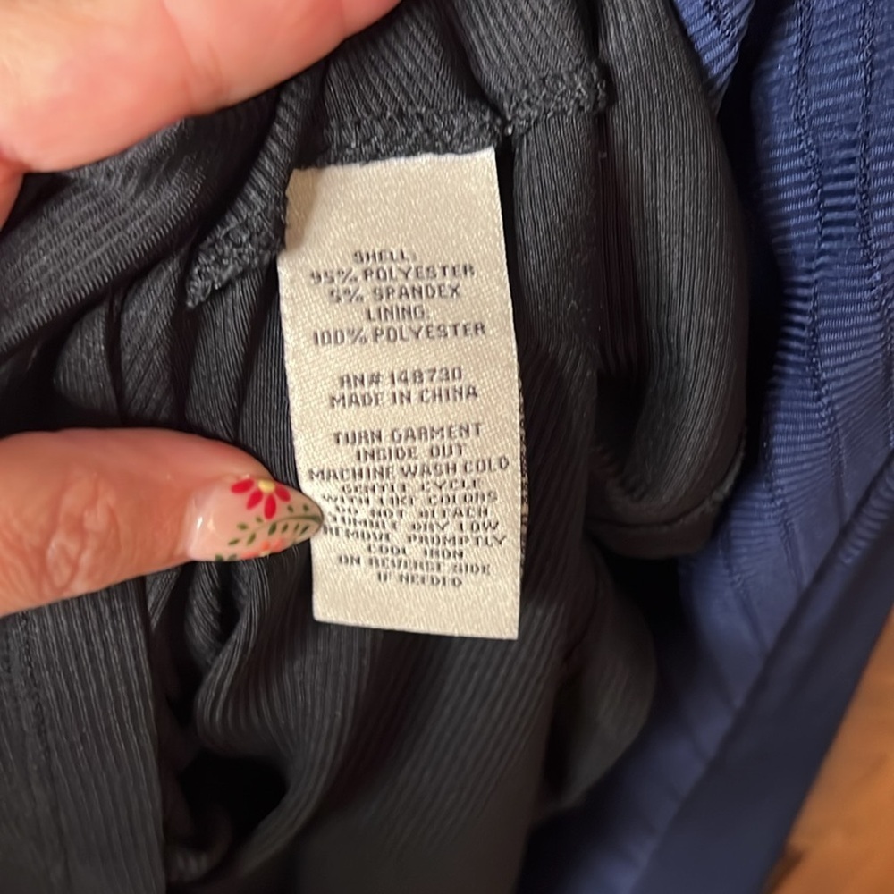 BEIGE by ECI Hankerchief Hem Midi Dress in Navy Blue - Picture 5 of 7